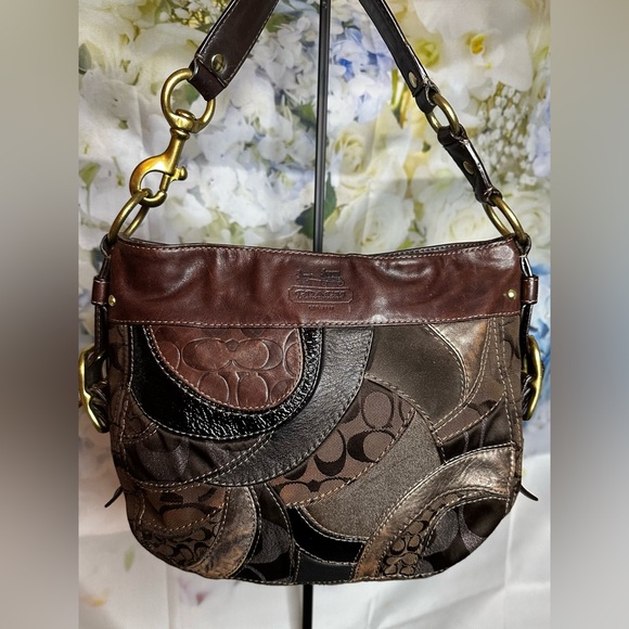 Coach Handbags - Coach Est. 1941 Zoe Vintage Mosaic Leather Signature Patchwork hobo purse EUC
